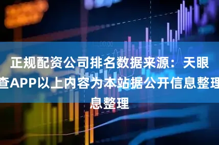 正规配资公司排名数据来源：天眼查APP以上内容为本站据公开信息整理