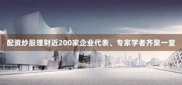 配资炒股理财近200家企业代表、专家学者齐聚一堂
